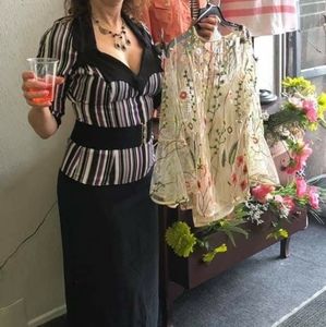 Pinup couture bat wing top small